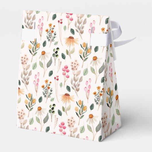 Watercolor Wilde Bloemen Bruidsfeest Bedankdoosjes (Achterkant)