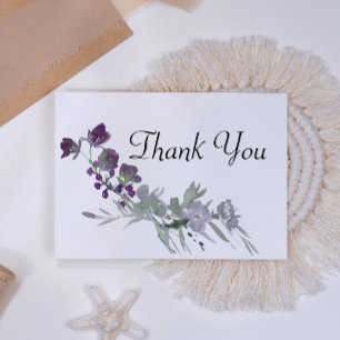 Watercolor Wilde Bloemen Lavendel Bedankkaart