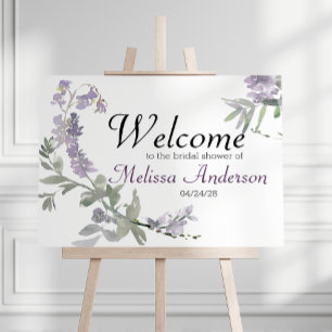Watercolor Wilde Bloemen Lavendel Shower Poster
