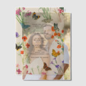 Watercolor Wilde Bloemen Vlinders Bruiloft Feestje Vellum Uitnodigingen (Offset (Koppel))