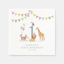 Watercolor Wilde Dieren Wild One Feestservetjes