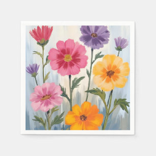 Watercolor Wildebloemen Bloemveld Schilderij Servet