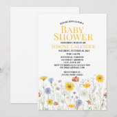 watercolor wildflower baby shower invitation (Devant / Derrière)