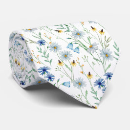 Watercolor Wildflower Meadow Floral Pattern  Stropdas