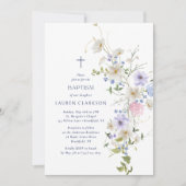 Watercolor Wildflowers Baptism Invitation (Devant)