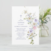 Watercolor Wildflowers Baptism Invitation (Debout devant)