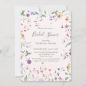 Watercolor Wildflowers Bridal Shower Invitation (Devant)