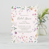 Watercolor Wildflowers Bridal Shower Invitation (Debout devant)