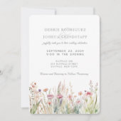 Watercolor Wildflowers Floral Wedding Invitation (Devant)