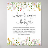 Watercolor wildflowers script Dont say baby Poster (Devant)