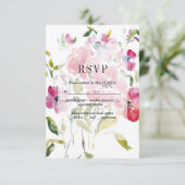 Watercolor Wildflowers Weddinge RSVP Card (Staand voorkant)