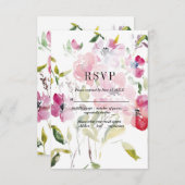Watercolor Wildflowers Weddinge RSVP Card (Voorkant / Achterkant)