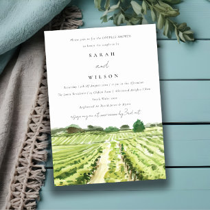 Watercolor Winery Vineyard Couples Invitation de d