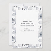 Watercolor Winter Berries Foliing Cartes de Noël (Dos)