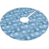 Watercolor Winter Blue Snowflake Kerstboom Rok (Gekanteld)