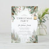 Watercolor Winter Christmas Party Greenery  Kaart (Staand voorkant)