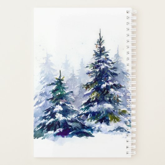 Watercolor winter forest Christmas tree (Dos)