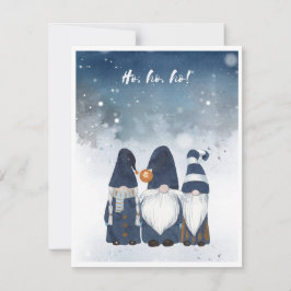 Watercolor Winter Kabouters Schattig Feestdagenkaart