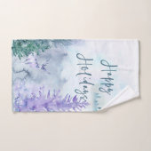 Watercolor Winter Landscape Happy Holidays (Serviette à main)