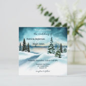 Watercolor Winter Wonderland Faire-part de mariage (Debout devant)