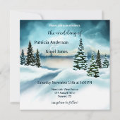 Watercolor Winter Wonderland Faire-part de mariage (Devant)