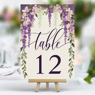 Watercolor Wisteria Bloemrijke Calligrafie Bruilof Kaart