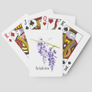 Watercolor Wisteria Botanical Pokerkaarten