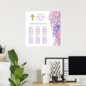 Watercolor Wisteria First Communion Seating Chart Poster (Thuiskantoor)