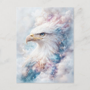 Watercolor Witte Adelaar met Hemelse Nevelhemel Briefkaart