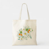 Watercolor Witte Orchideeën en Kumquats Boeket Tote Bag (Achterkant)