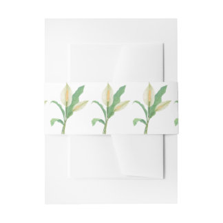 Watercolor witte vredelelie - minimalistische bloe uitnodigingen wikkel