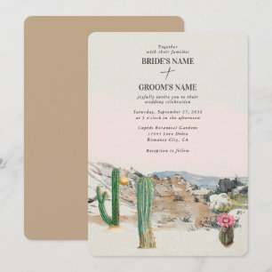 Watercolor Woestijn Cactus Boho Bruiloft Kaart