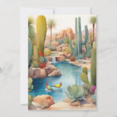 Watercolor woestijn cactus landschap bruiloft kaart (Achterkant)