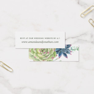 Watercolor Woestijn Cactus Succulenten Huwelijk RS Mini Visitekaartjes