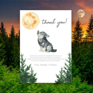 Watercolor Wolf Baby Shower Bedankt