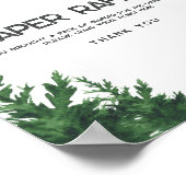 watercolor Wolf baby shower diaper raffle Poster (Hoek)