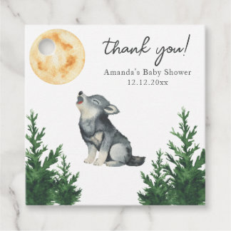 Watercolor Wolf Baby Shower Thank you Bedankjes Labels
