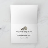 Watercolor Wolf Father & Cubs Dad, Father Birthday Kaart (Binnen)