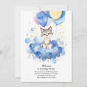 Watercolor Wolf Pup Invitation d'anniversaire (Devant)