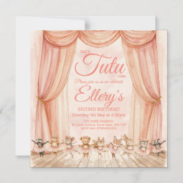 🦊🐰🩰 Watercolor Woodland Ballerina Uitnodigingen