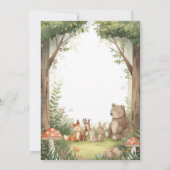 Watercolor Woodland Creatures Birthday Invite Kaart (Achterkant)