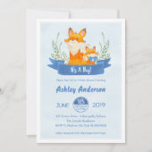 Watercolor Woodland Fox Boy Baby shower Invitation (Devant)