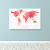 Watercolor World Map Mariage Autre livre d'or (Insitu (Plancher de Bois))