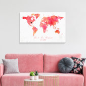 Watercolor World Map Mariage Autre livre d'or (Insitu(Salon))