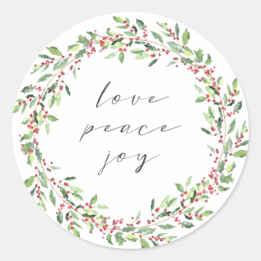 Watercolor Wreath Holiday Sticker (Devant)