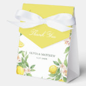 Watercolor Wreath Mediterranean Citrus Wedding Bedankdoosjes (Voorkant)