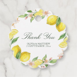 Watercolor Wreath Mediterranean Citrus Wedding Bedankjes Labels