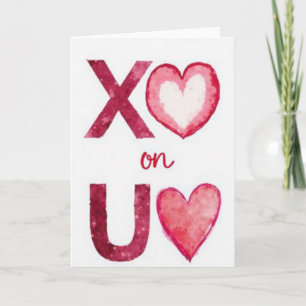 Watercolor Xoxo You Kaart