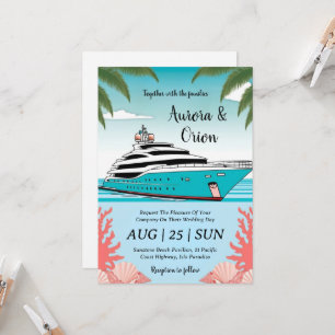 watercolor yacht invitations de mariage