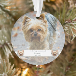 Watercolor Yorkie et Floral Wreath Memorial